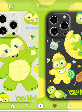 奥乐米拉手机壳适用苹果16小米15液态硅胶oppo一加红米vivo保护套华为pura70pro绿色乌龟少女心可爱卡通女生