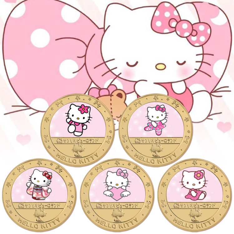 HelloKitty纪念币 凯蒂猫 动漫周边纪念硬币镀金币外国硬币金币
