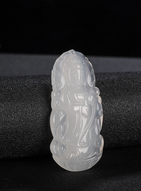 冰种站观音立体男女款玛瑙玉石