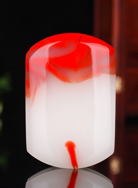 新品和田玉青花玉皮带扣鸡血玉单层腰带扣腰佩光面平安扣男士款