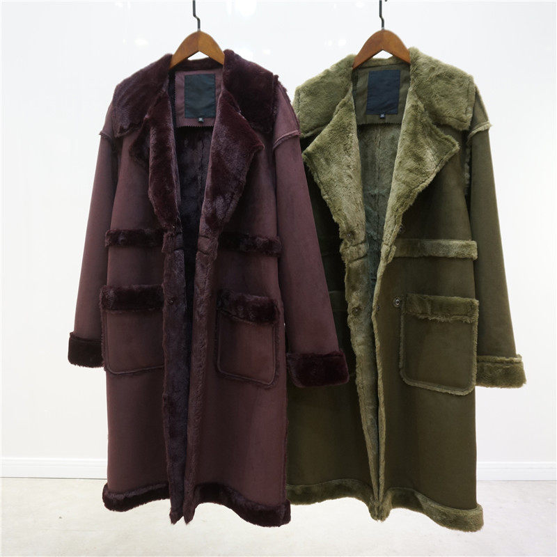 内里戗驳领外套冬季仿皮草新品