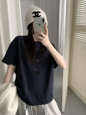 【á Better】韩系简约百搭圆领短袖T恤适合冬天梨形身材加绒内搭