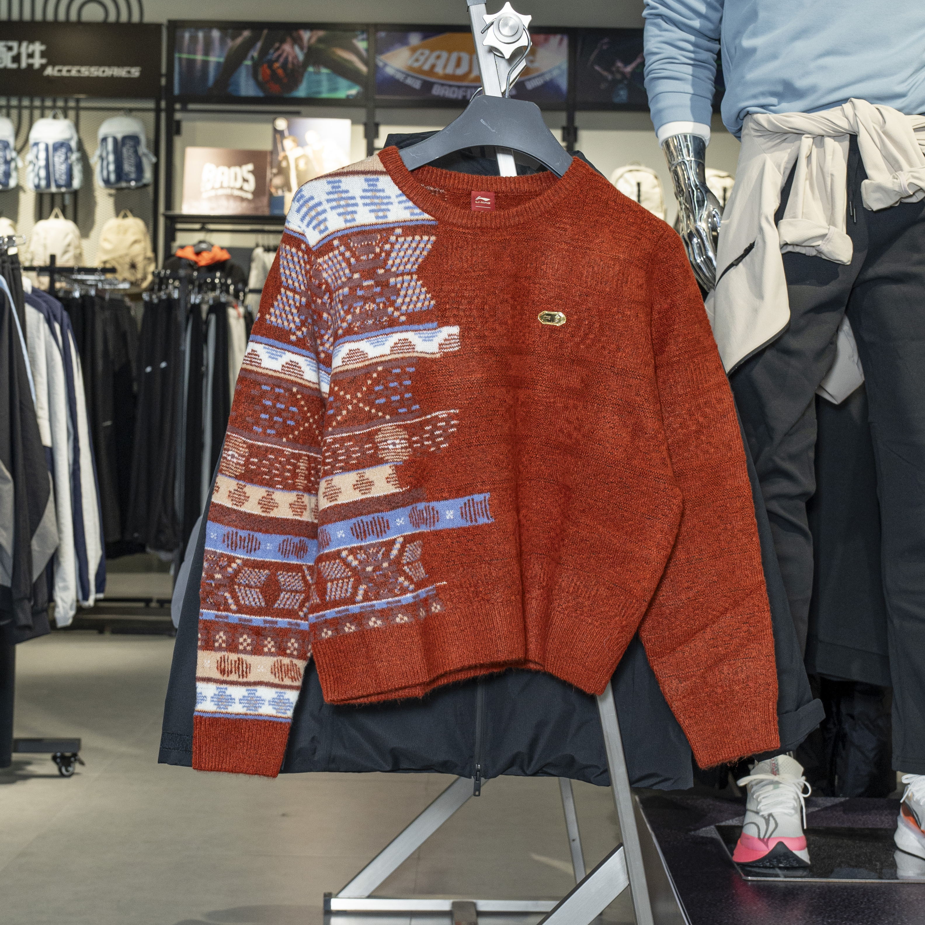 李宁正品女子保暖针织毛衣