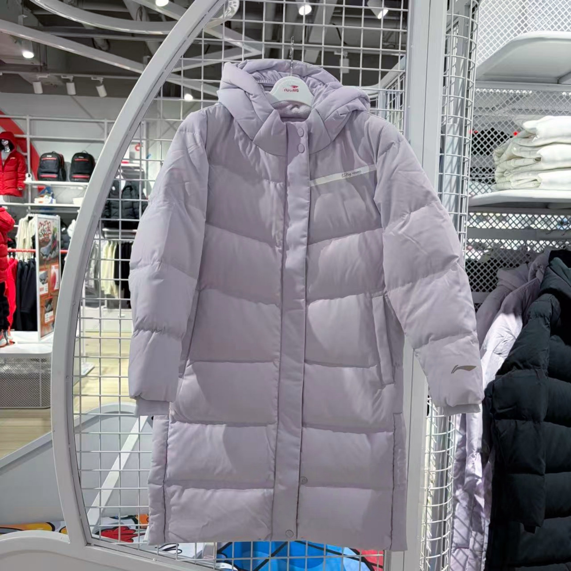 李宁女大童羽绒服长款保暖抗寒