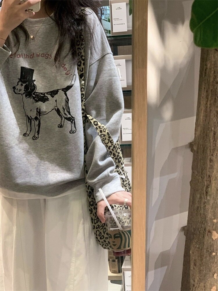 趣味俏皮小狗  秋冬外出时尚哺哺乳衣/月子服