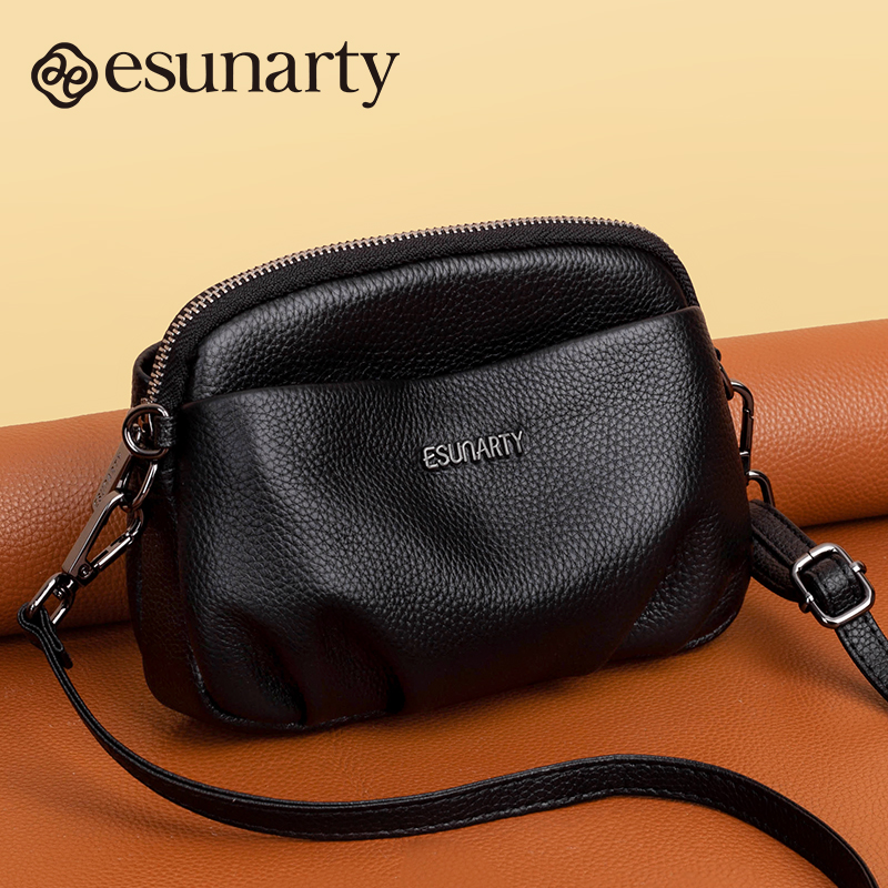 真皮女式斜挎包2025新款多层头层牛皮女款中老年妈妈款女士单肩包