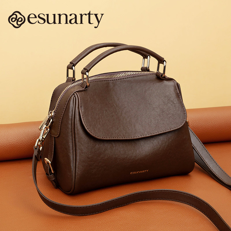 真皮女式手提包2025新款高级感波士顿包大容量单肩斜挎包包秋冬季,箱包皮具/热销女包/男包,通用款女包,淘宝优惠券,粉丝福利购,淘宝优惠卷