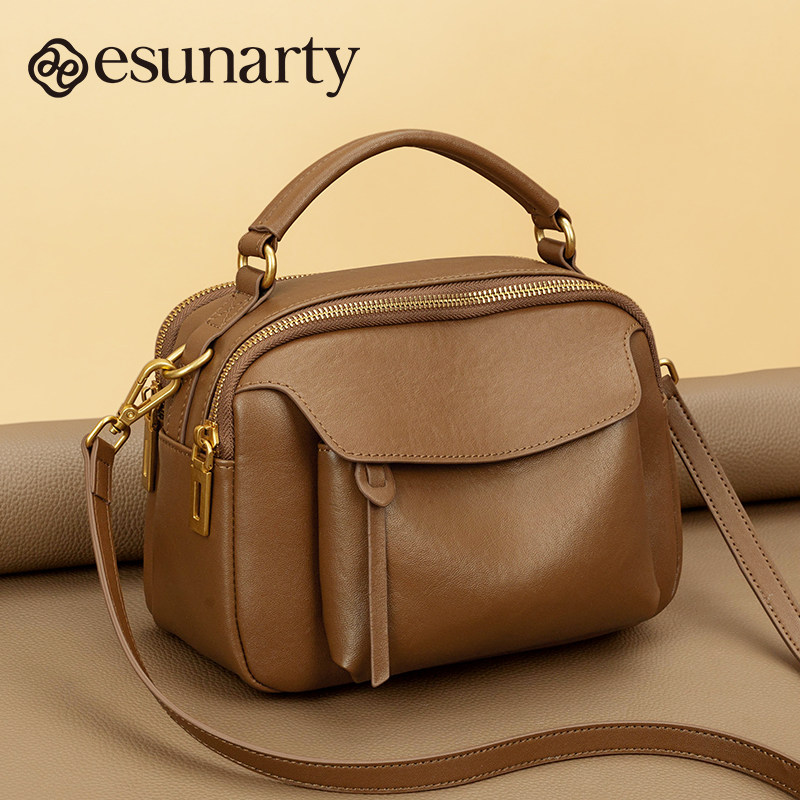 真皮包包女款2026新款斜挎包软牛皮多层高级感大容量女士手提包