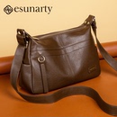 女士包包斜挎2025新款 真皮软牛皮女包大容量宽肩带单肩妈妈包皮包