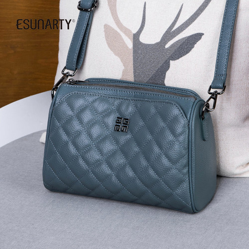 中年气质款菱格女士单肩斜挎包