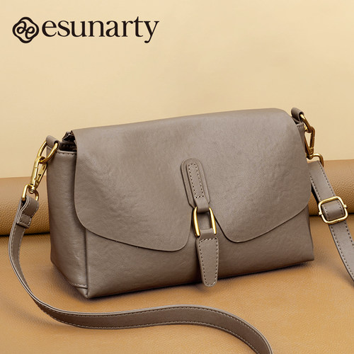 植鞣牛皮女款简约单肩斜挎腋下包