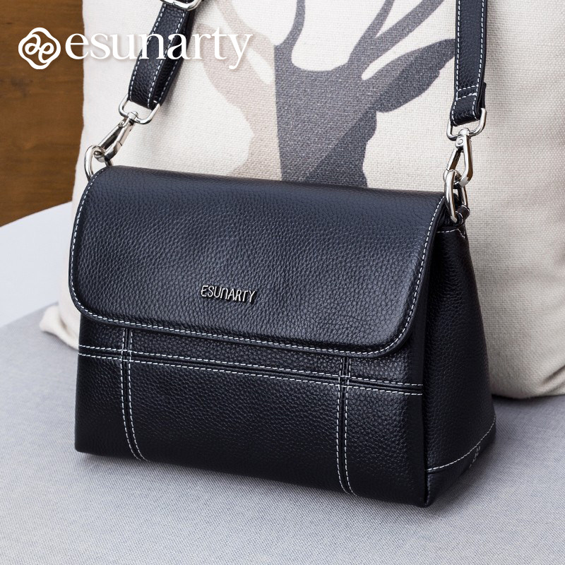 esunarty真皮包包中年女款妈妈包
