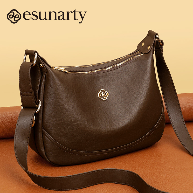 真皮斜挎包女式2025新款女包大容量宽肩带头层牛皮女士单肩包秋冬