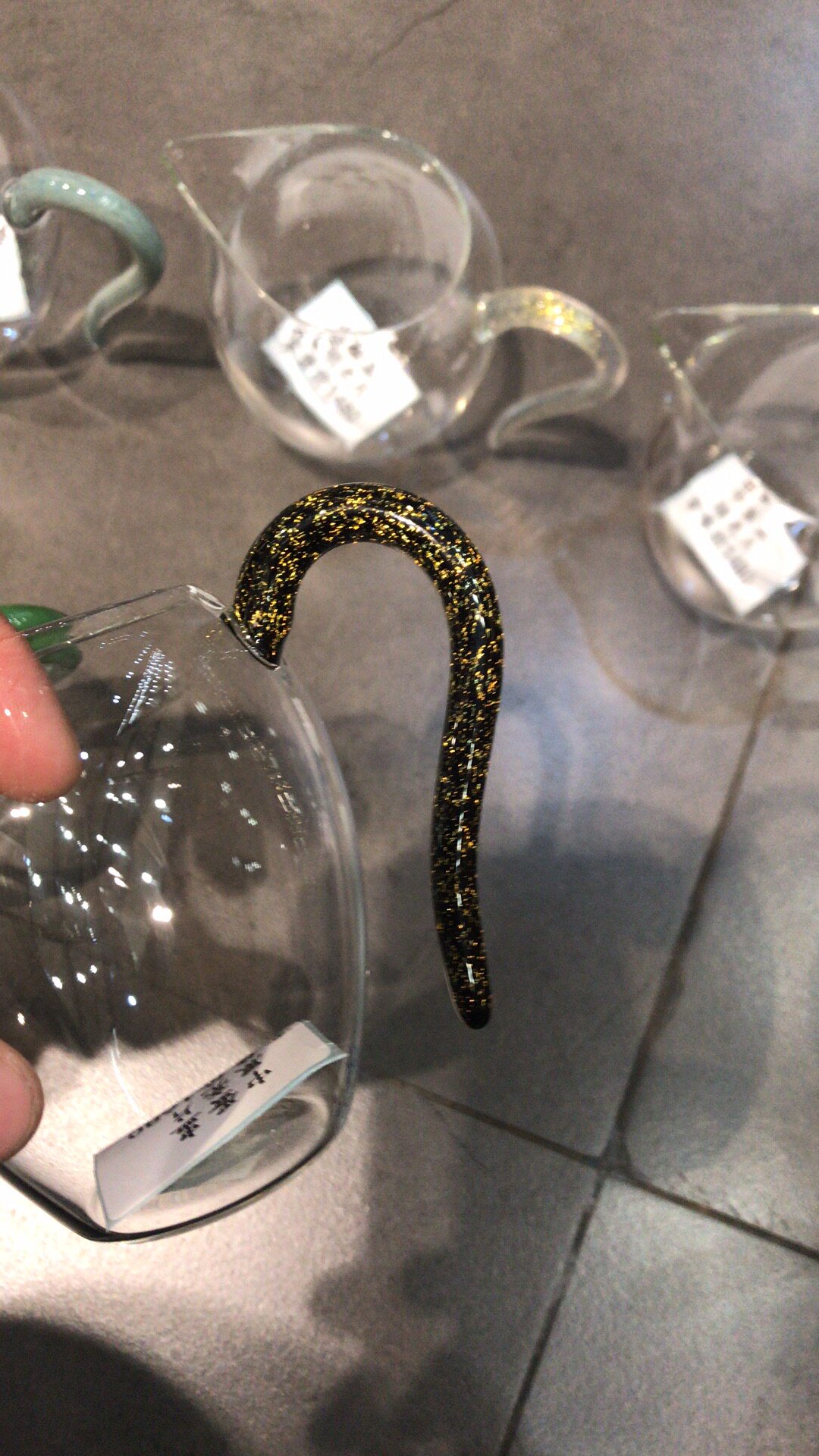 台湾自慢堂 纯手工玻璃 公道杯 绿/琥珀/绞蓝/汝红 各款亮片 草堂
