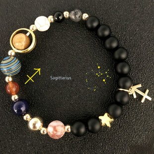 temu12星座手串男女情侣白羊座天然石手链季tk金牛狮子魔羯座