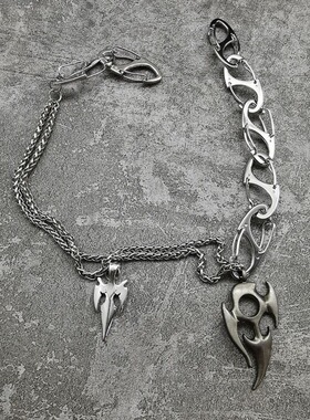 ins小众火焰多层嘻哈项链男女款夸张土酷朋克锁骨链