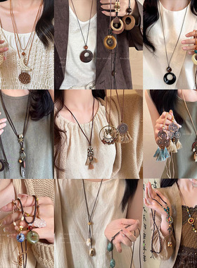 新中式复古流苏项链女小众设计名族风独特气质锁骨链高级感配饰品