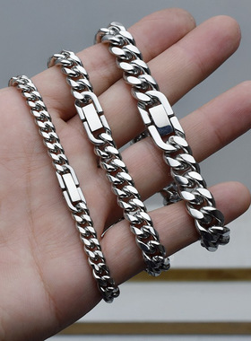 钛钢手链男士饰品古巴轻奢首饰ins 小众设计女情侣款学生饰品手环
