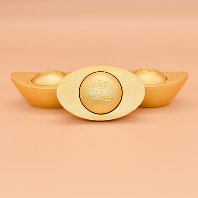 铜元宝实心纯铜 可旋转元宝摆件手把件 创意不倒翁招米送礼品饰品