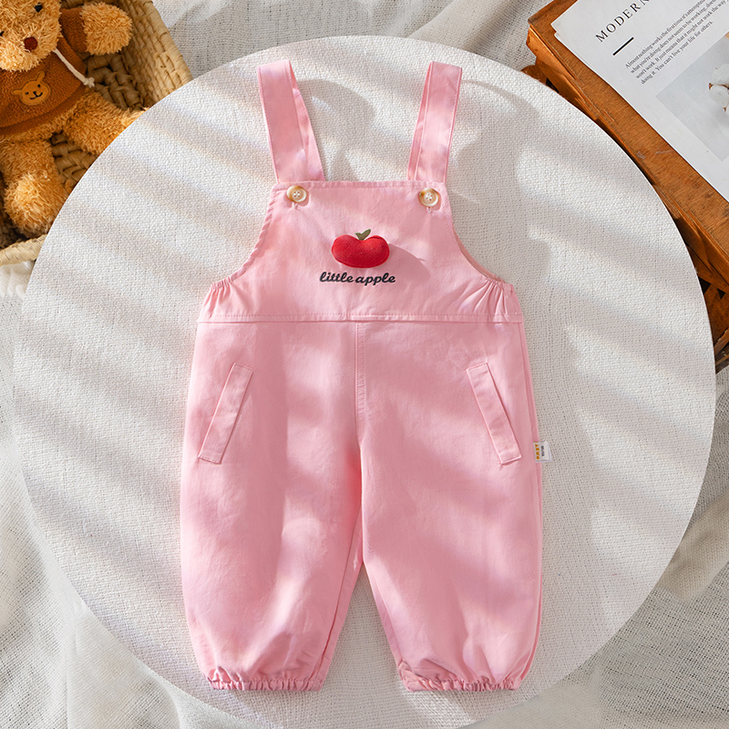 春秋休闲款，女宝宝背带裤