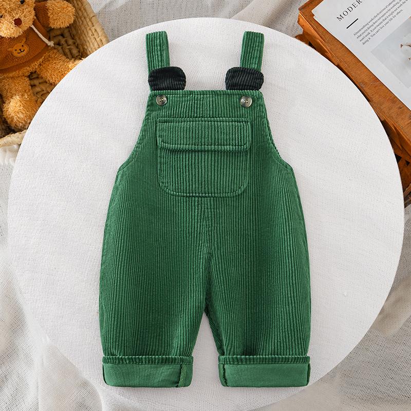 超好看，婴儿灯芯绒背带裤