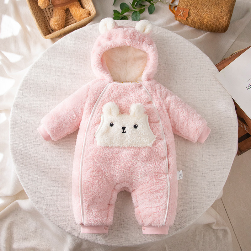 婴儿毛绒连体衣冬装加厚女宝宝外出衣服秋冬哈衣粉色女孩棉服冬季,童装/婴儿装/亲子装,连身衣/爬服/哈衣,淘宝优惠券,粉丝福利购,淘宝优惠卷