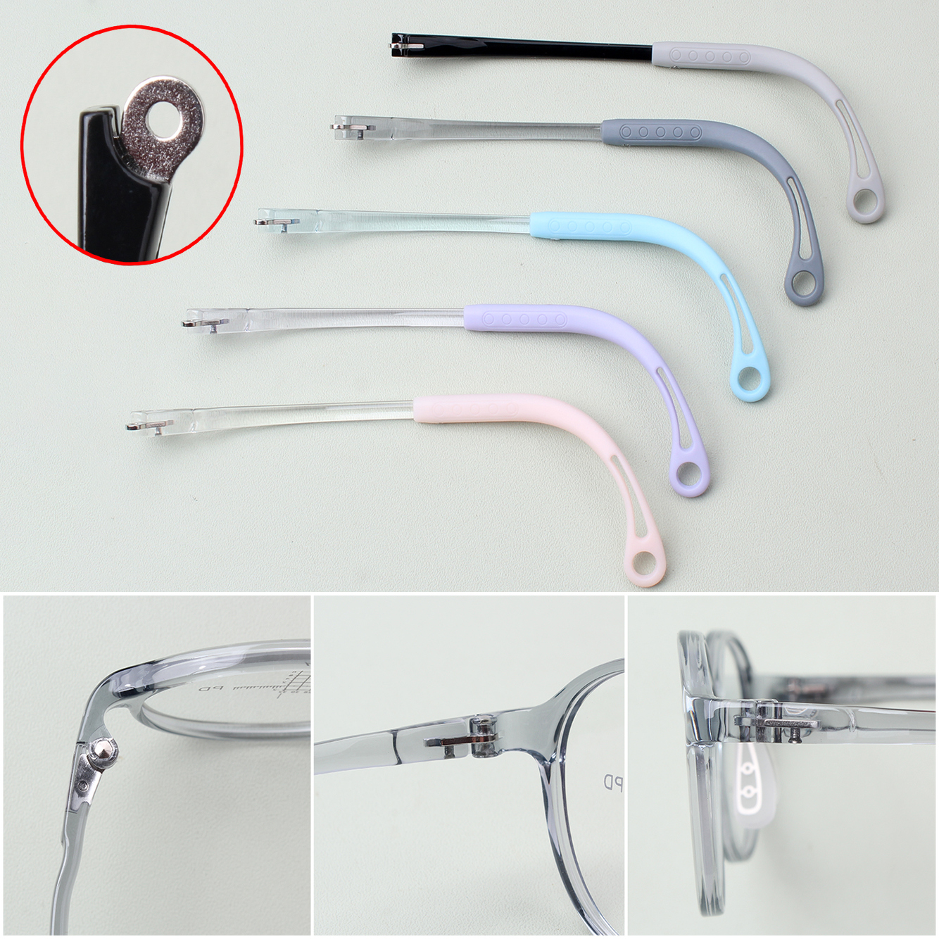 儿童近视眼镜金属凸牙眼镜腿通用