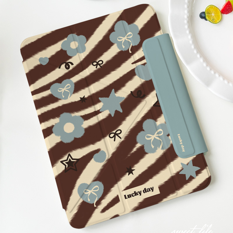 带笔套可充电iPad11保护壳新款2025适用苹果iPadAir7/6/5平板保护套10代mini7复古豹纹Pro11寸ins韩系