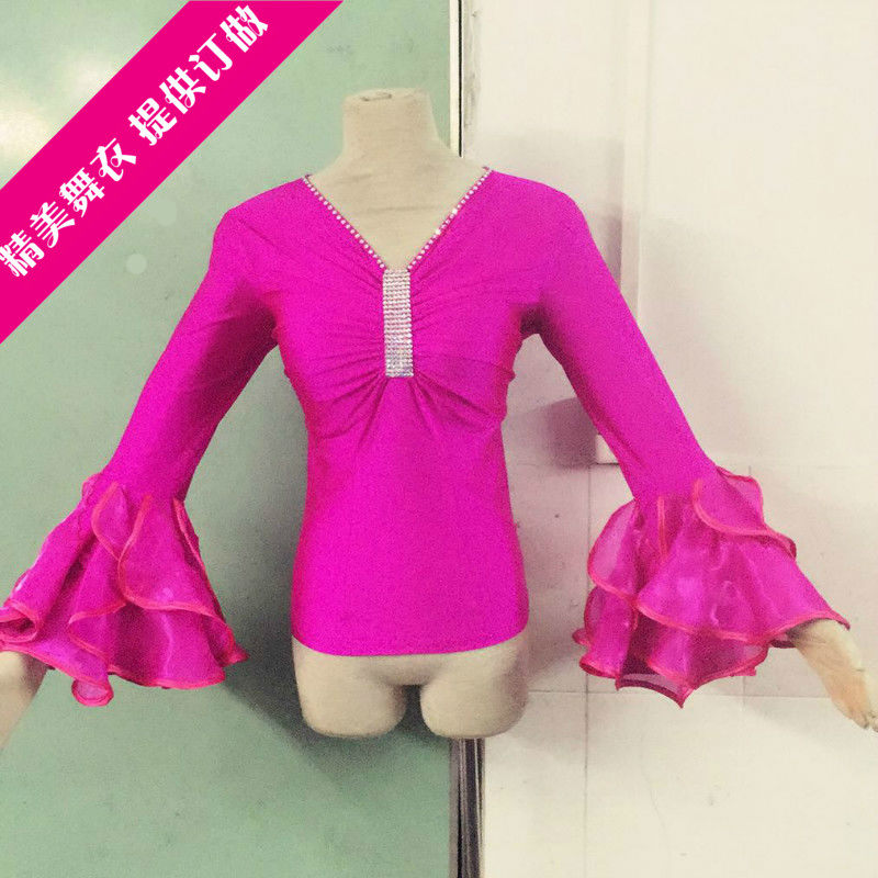 新款喇叭袖国标华尔兹女练功服