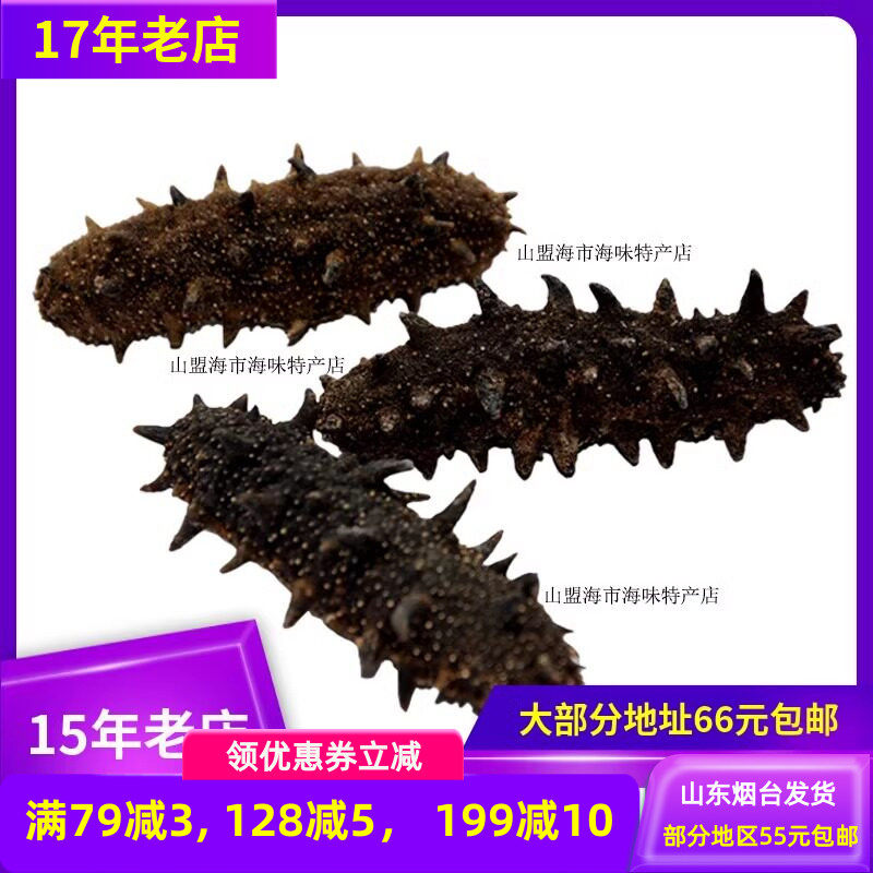 淡干海参烟台刺参干货深海50克包邮干水产山东烟台特产山盟海市