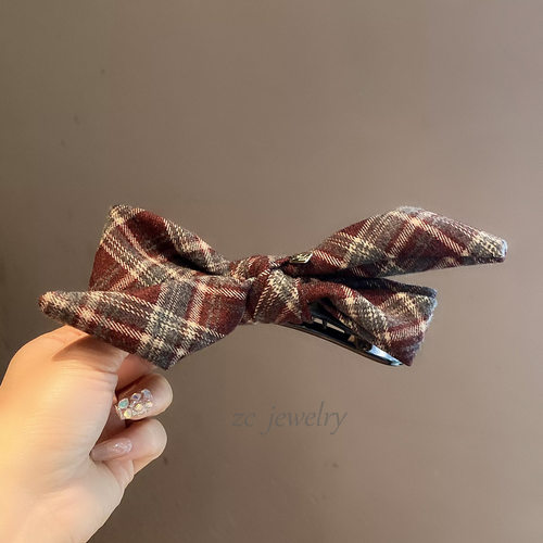 韩系蝴蝶结发夹女后脑勺懒人夹一字夹盘发鸭嘴夹大号高级感发卡