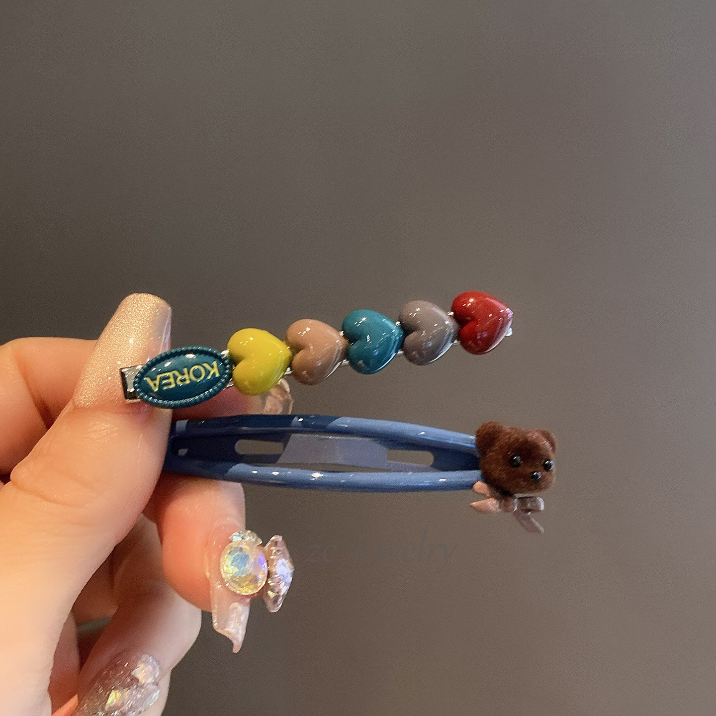 韩系高级感侧边刘海夹少女心撞色鸭嘴夹子可爱多巴胺发夹精致发卡