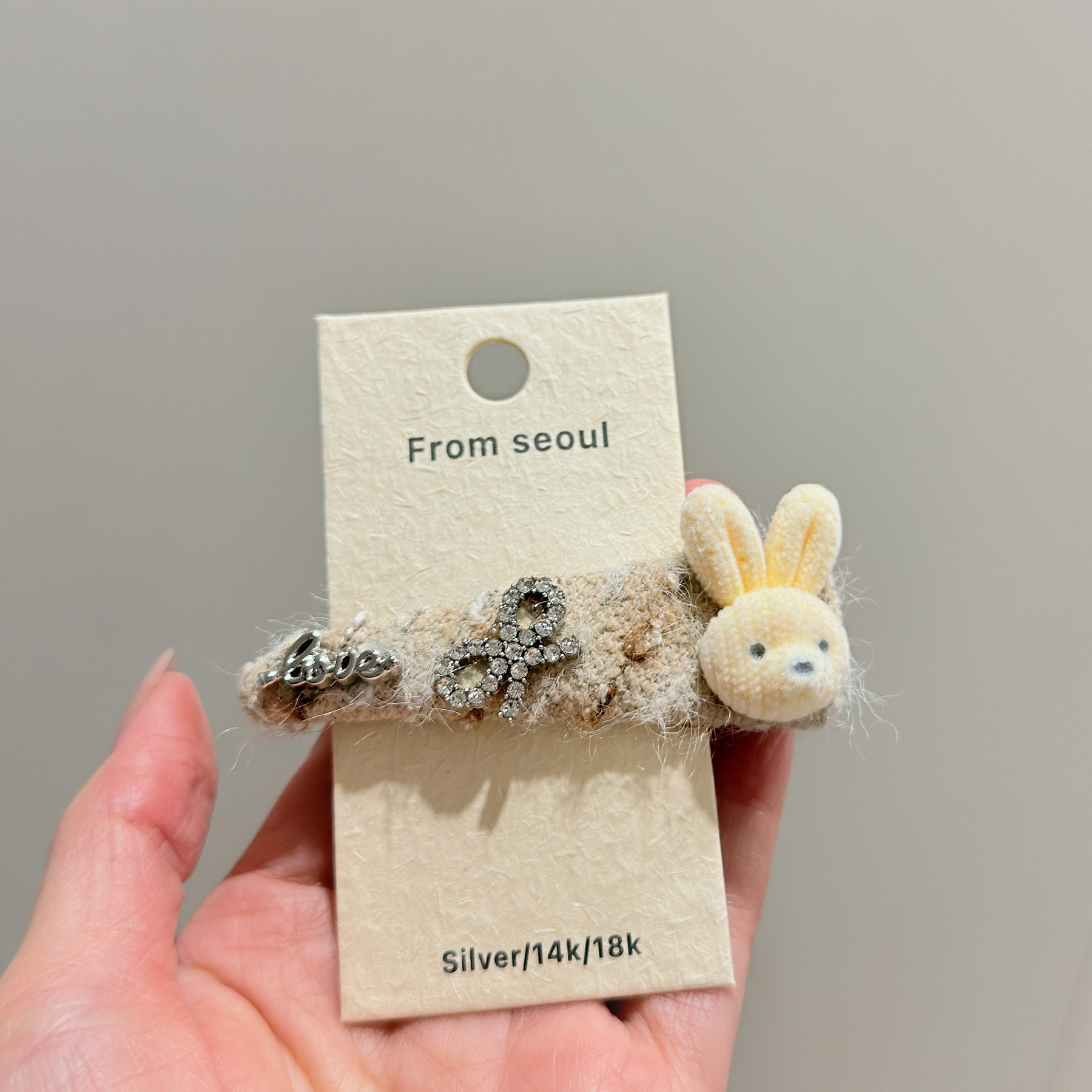 一只价格 可爱奶糖植绒小兔发夹甜美少女个性侧边刘海碎发bb夹