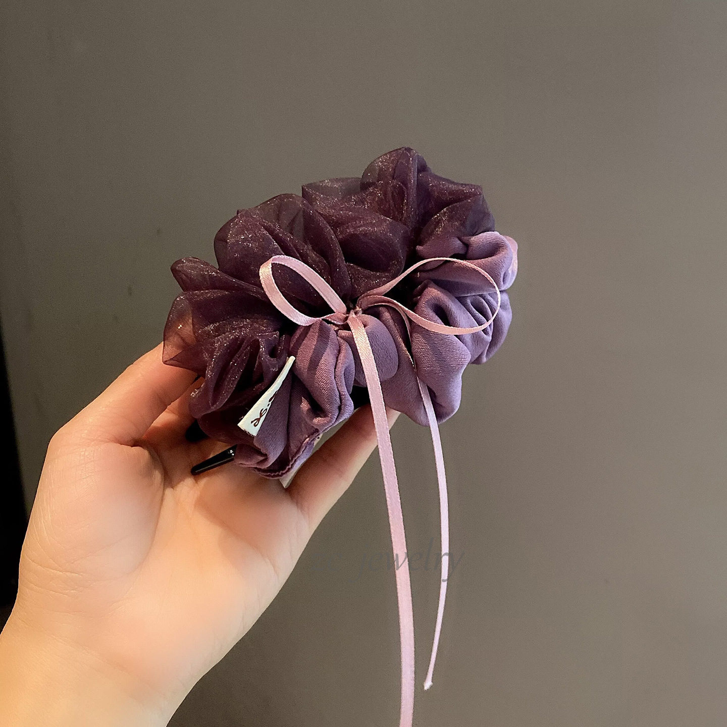 韩系紫色拼接欧根纱优雅温柔蝴蝶结懒人夹女时尚气质后脑勺盘发夹,饰品/流行首饰/时尚饰品新,民族风发饰,淘宝优惠券,粉丝福利购,淘宝优惠卷