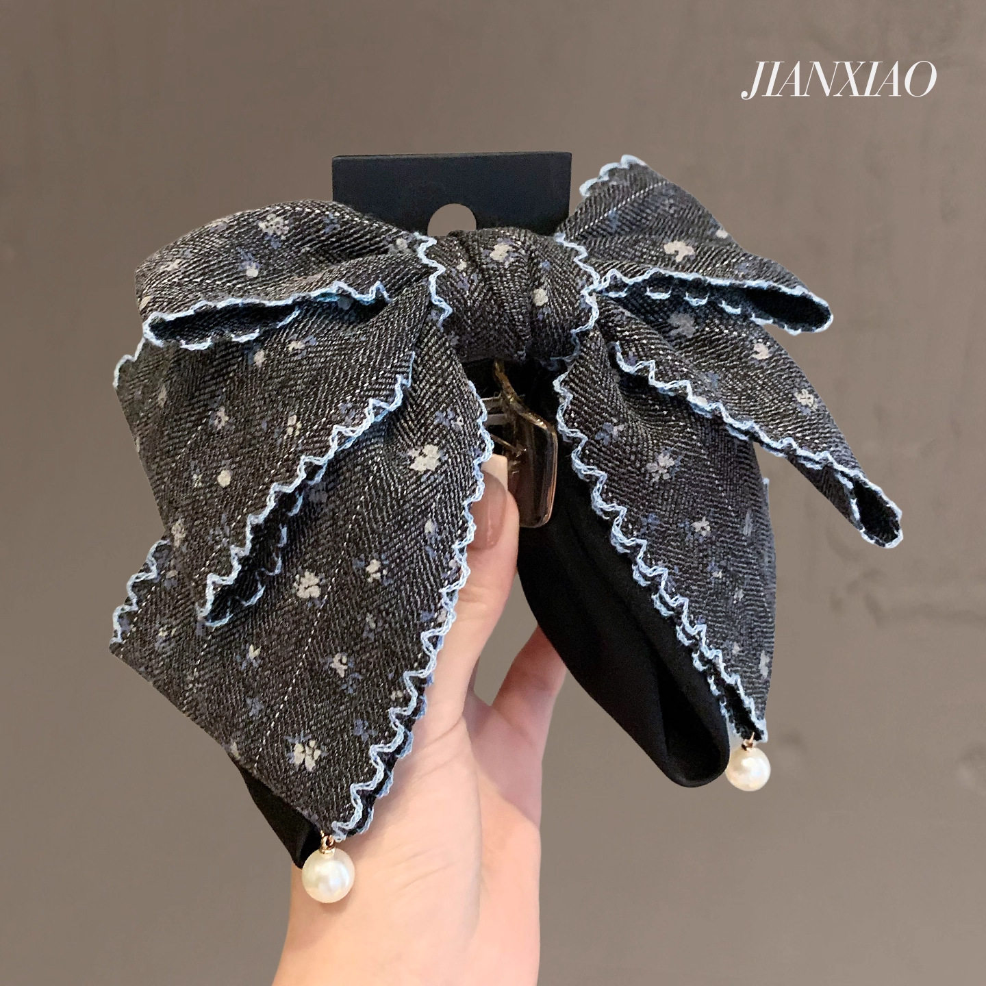 网红甜美布艺蝴蝶结珍珠马尾夹少女心撞色抓夹可爱盘发夹温柔发卡,饰品/流行首饰/时尚饰品新,民族风发饰,淘宝优惠券,粉丝福利购,淘宝优惠卷