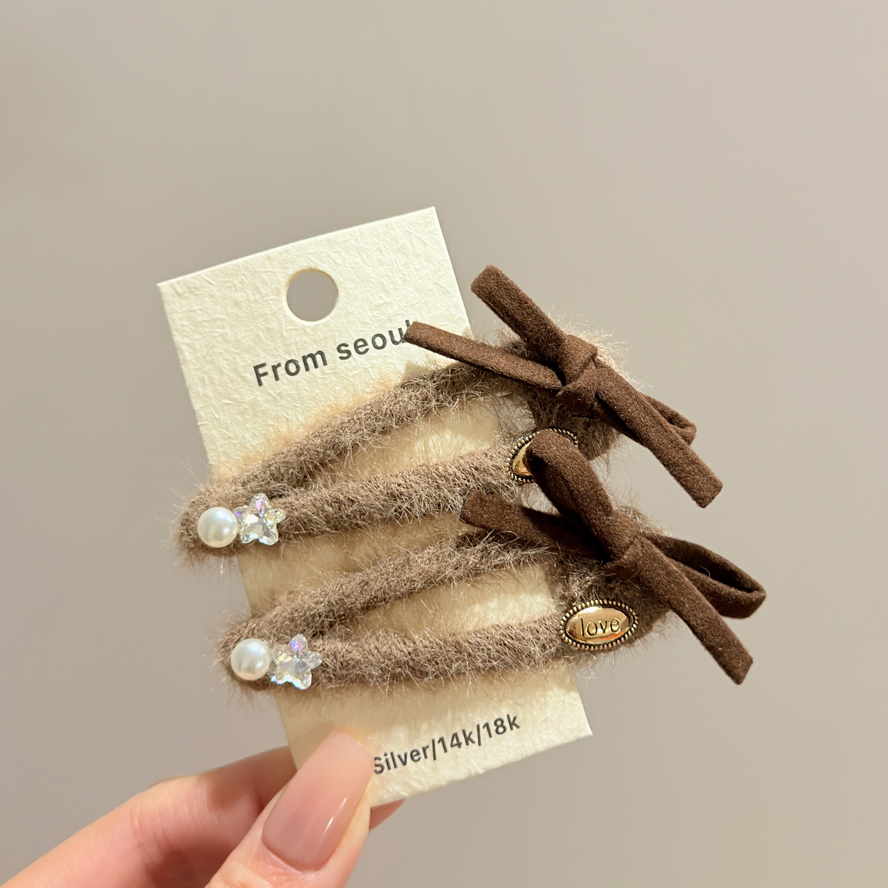 韩国东大门气质珍珠蝴蝶结发夹时尚高级感百搭侧边刘海碎发BB夹子