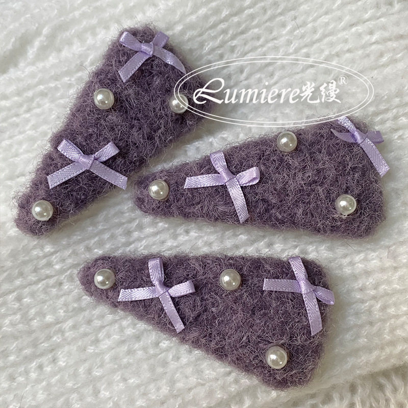 一只价格 蝴蝶结紫色毛绒三角BB夹甜美少女日常新款刘海,饰品/流行首饰/时尚饰品新,民族风发饰,淘宝优惠券,粉丝福利购,淘宝优惠卷