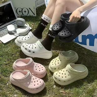 外穿厚底海C边沙滩凉拖鞋 2026新款 新款 女夏季 防滑包头 云朵洞洞鞋