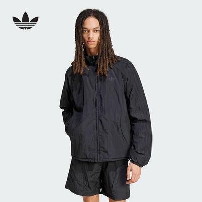 阿迪达斯三叶草外套男25春季新款梭织立领运动休闲宽松夹克JC6221