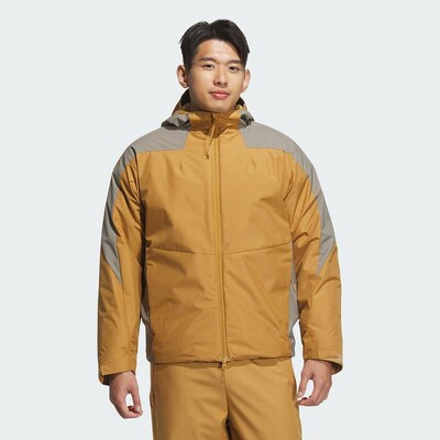 adidas阿迪达斯外套男2025春季新款防泼水连帽梭织加绒夹克JZ8415