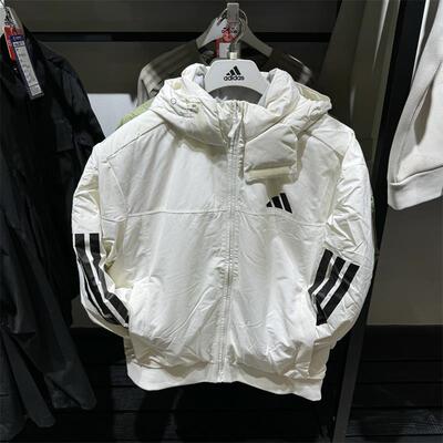 adidas阿迪达斯2024冬季新款男子运动休闲连帽羽绒服外套JG3852