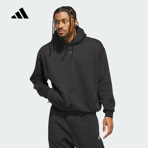 adidas阿迪达斯卫衣男2025冬季篮球运动连帽套头衫JX5597 JX5598