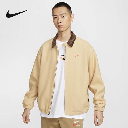 NIKE耐克外套男2024冬季新款复古休闲翻领梭织防风夹克HQ4744-233