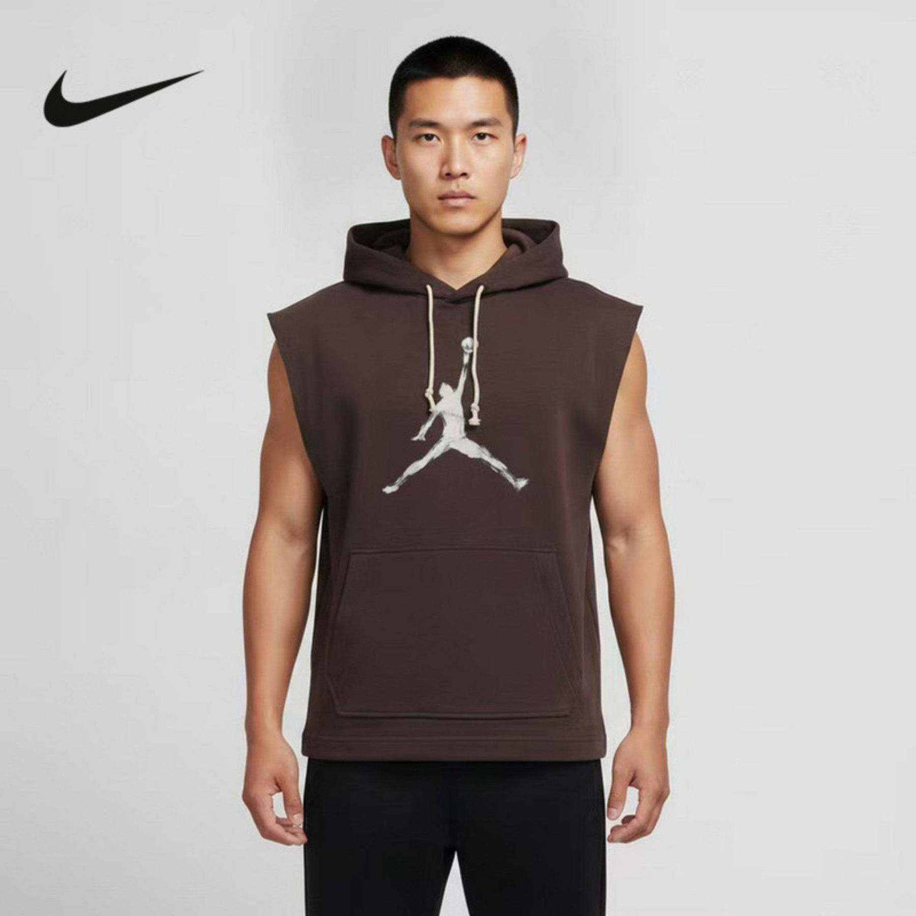 Nike耐克无袖卫衣男新款秋季Jordan篮球运动连帽套头衫IQ7265-220