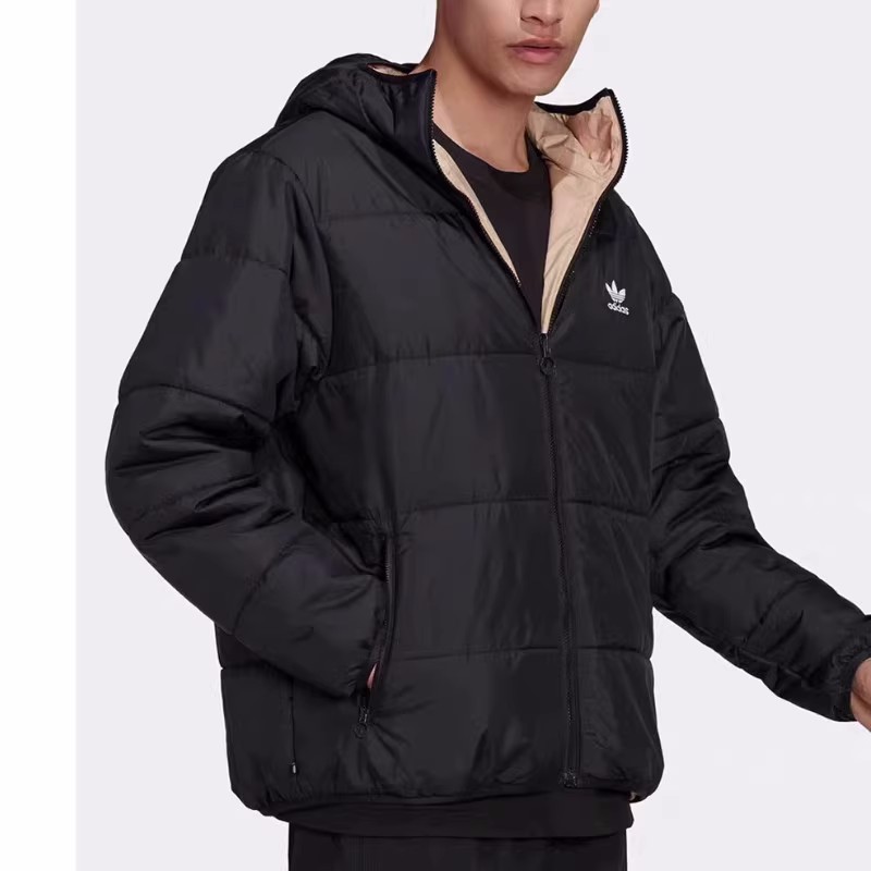 Adidas阿迪达斯三叶草棉服男子保暖运动双面穿休闲夹克外套HM2463