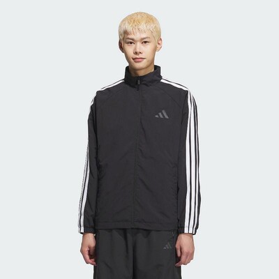 adidas阿迪达斯外套男2025春季新款三条纹梭织运动休闲夹克KC3892