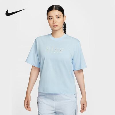 Nike耐克短袖女新款秋季休闲印花透气圆领宽松运动T恤II0446-441