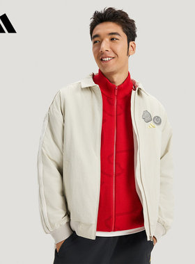阿迪达斯三叶草外套男2026马年翻领休闲夹克KE4057 KE4058 KE4059