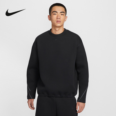 Nike耐克运动卫衣男2025冬休闲保暖圆领宽松针织套头衫HV6538-010