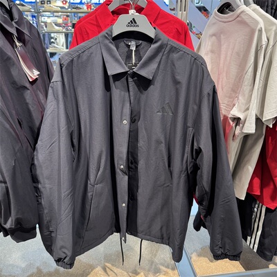 adidas阿迪达斯外套男子2025春季新款运动休闲翻领衬衫夹克JN0114